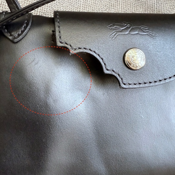 Longchamp x Mr. Bags Cheese Cuir mini crossbody, Black Leather, Limited Edition - Picture 4 of 10